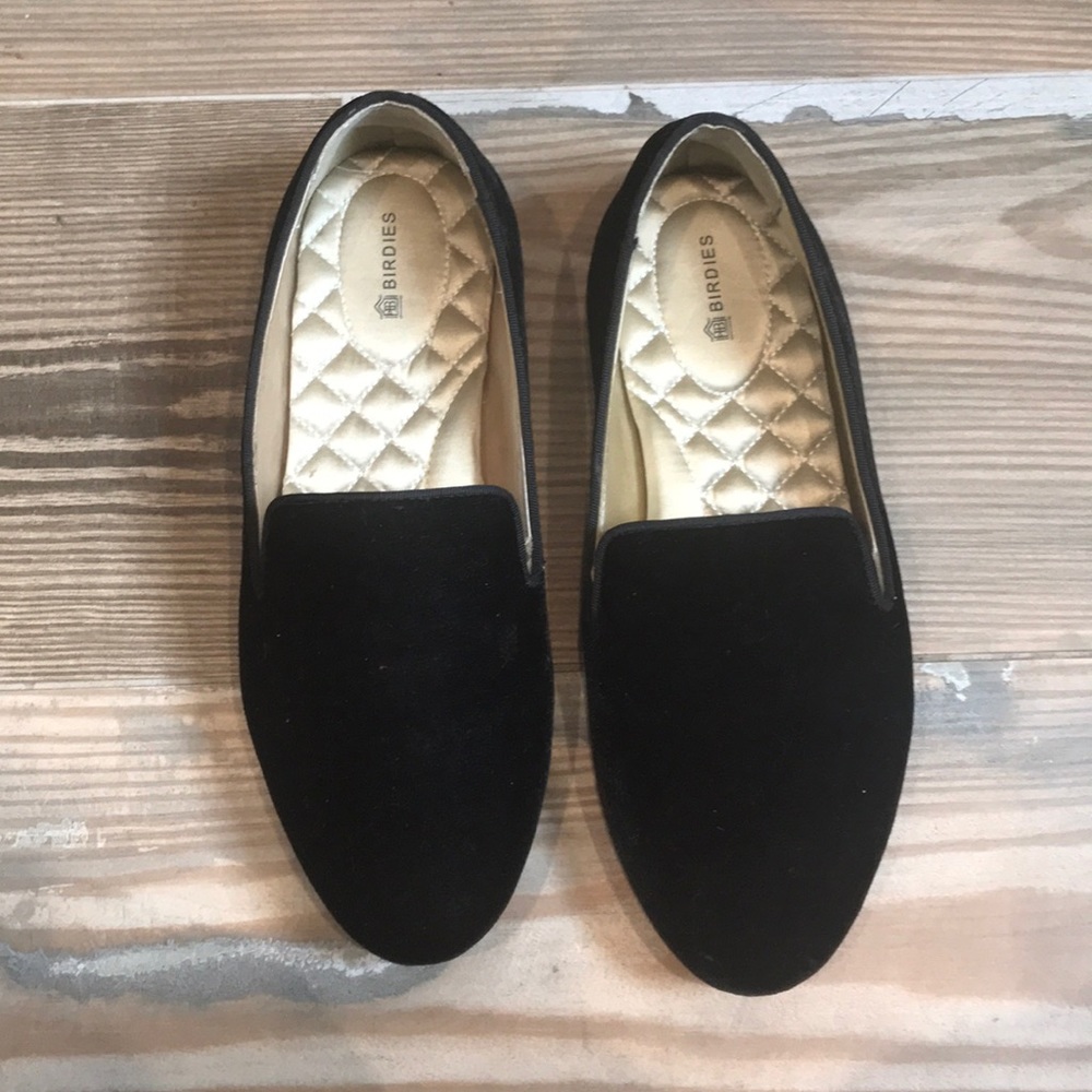 Birdies loafers black velvet